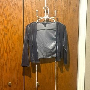 Forever 21 3/4 length velvet wrap top